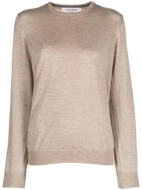 Fileria mélange-effect crew-neck jumper