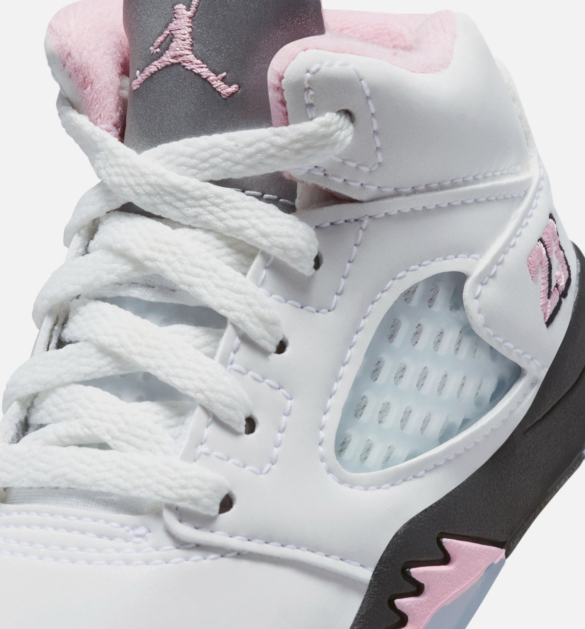 Air Jordan 5 Retro Medium Soft Pink Infant Sneakers - White/Black/Medium Soft Pink